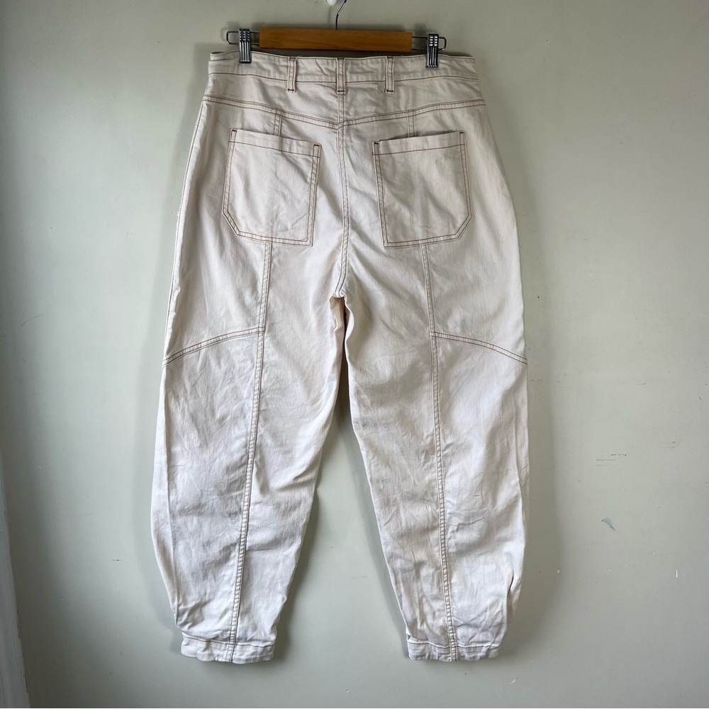 ULLA JOHNSON Women's Brodie Jeans Tapered Ankle Ivory Size 10 High Rise - Picture 5 of 16